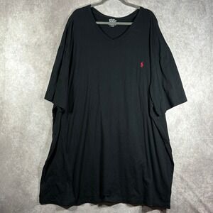 Polo Ralph Lauren T-Shirt Mens 4XLT Black V-Neck Pony Logo Big & Tall Cotton